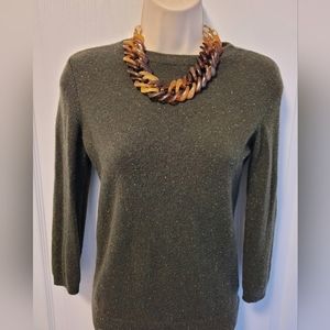 Talbots Cashmere Olive Green Sweater, XS